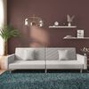 vidaXL 2-Seater Sofa Bed with Two Pillows Light Grey Fabric
