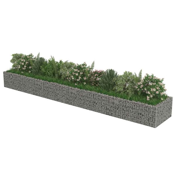 vidaXL Gabion Raised Bed Galvanised Steel 540x90x50 cm