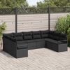 vidaXL Garden Sofa Set 9 pcs Black Poly Rattan and Powder-Coated Steel