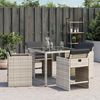 vidaXL Garden Chairs with Cushions 4 pcs Light Grey Poly Rattan