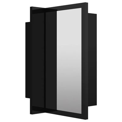 vidaXL LED Bathroom Mirror Cabinet High Gloss Black 40x12x45 cm