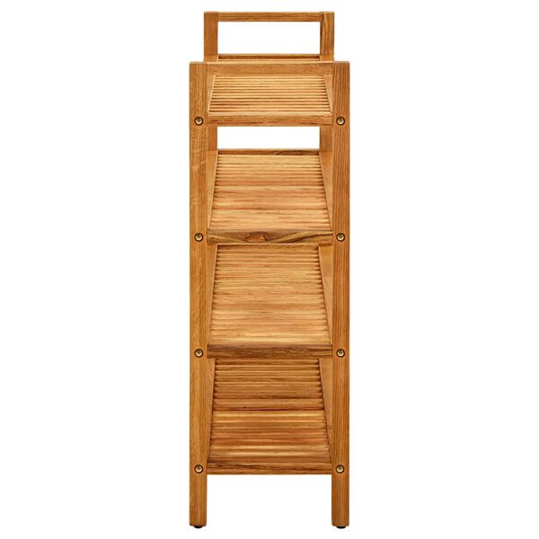 vidaXL Shoe Rack with 4 Shelves 100x27x80 cm Solid Oak Wood