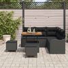 vidaXL Garden Sofa Set Height-Adjustable 8 pcs Black Poly Rattan