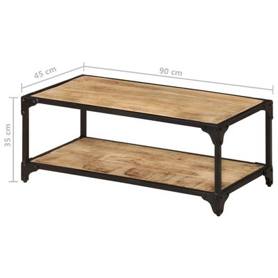 vidaXL Coffee Table 90x45x35 cm Solid Rough Mango Wood