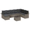 vidaXL Garden Sofa Set 9 pcs Grey Poly Rattan