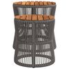 vidaXL Garden Side Tables 2 pcs with Wooden Top Grey Poly Rattan
