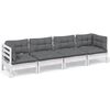 vidaXL 4 Piece Garden Lounge Set with Cushions Solid Pinewood