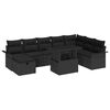 vidaXL Garden Sofa Set 9 pcs Black Poly Rattan