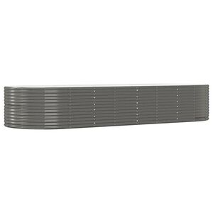 vidaXL Garden Raised Bed Grey 367x140x68 cm Galvanised Steel