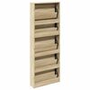 vidaXL Shoe Cabinet 5-Layer Mirror Oak 63x17x169.5 cm