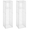 vidaXL Gabion Basket Posts 2 pcs 50x50x180 cm Iron