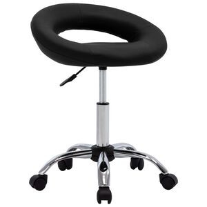 vidaXL Work Chair | Black | Faux leather, steel | Medium | Height-Adjustable