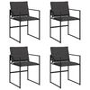 vidaXL Garden Chairs with Cushions 4 pcs Black Steel and Textilene