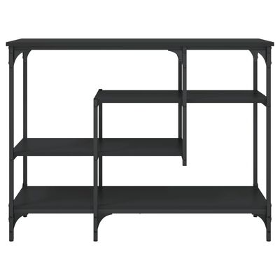 vidaXL Console Table with Shelves Black 100x35x75 cm