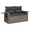 vidaXL 6 Piece Garden Sofa Set with Cushions Grey Poly Rattan