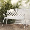 vidaXL Garden Bench 108 cm Cast Aluminium White