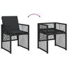 vidaXL 5 Piece Garden Dining Set with Cushions Black Poly Rattan