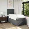 vidaXL Box Spring Bed with Mattress Dark Grey King Single Fabric