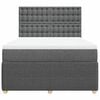 vidaXL Box Spring Bed with Mattress Dark Grey Double Fabric