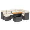 vidaXL 8 Piece Garden Sofa Set with Cushions Black Poly Rattan
