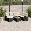 vidaXL 8 Piece Garden Sofa Set with Cushions Black Poly Rattan
