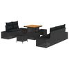 vidaXL Garden Sofa Set 8 pcs Black Poly Rattan