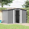 vidaXL Garden Storage Shed Grey Metal 257x205x178 cm