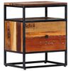 vidaXL Bedside Cabinet 40x30x50 cm Solid Reclaimed Wood and Steel