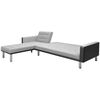 vidaXL Corner Sofa Bed Fabric 218x155x69 cm Black and Grey