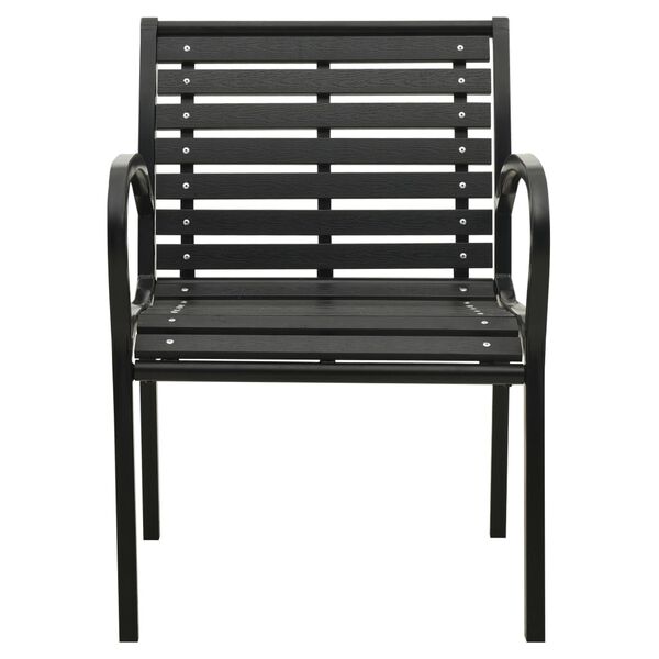 vidaXL Garden Chairs 2 pcs Steel and WPC Black