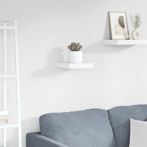 vidaXL Floating Wall Shelf High Gloss White 23x23.5x3.8 cm MDF