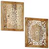 vidaXL Hand-Carved Wall Panels 2 pcs Solid Mango Wood 60x60x2.5 cm