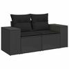 vidaXL Garden Sofa Set Height-Adjustable 8 pcs Black Poly Rattan