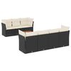 vidaXL 8 Piece Garden Sofa Set with Cushions Black Poly Rattan