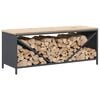 vidaXL Firewood Rack with Wooden Top Anthracite 100.5x35.5x40 cm
