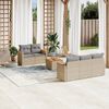 vidaXL 6 Piece Garden Sofa Set with Cushions Mix Beige Poly Rattan