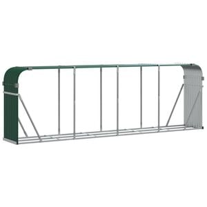 vidaXL Log Holder Green 300x45x100 cm Galvanised Steel