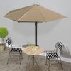 vidaXL Garden Parasol with Aluminium Pole Taupe 300x155 cm Half