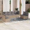 vidaXL 8 Piece Garden Sofa Set with Cushions Beige Poly Rattan