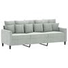 vidaXL 3-Seater Sofa with Footstool Light Grey 180 cm Velvet
