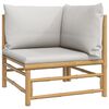 vidaXL 6 Piece Garden Lounge Set with Light Grey Cushions Bamboo