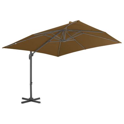 vidaXL Cantilever Umbrella with Aluminium Pole 300x300 cm Taupe