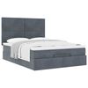 vidaXL Ottoman Bed with Mattresses Dark Grey Double Velvet