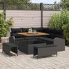 vidaXL Garden Sofa Set with Cushion 8 pcs Black Poly rattan