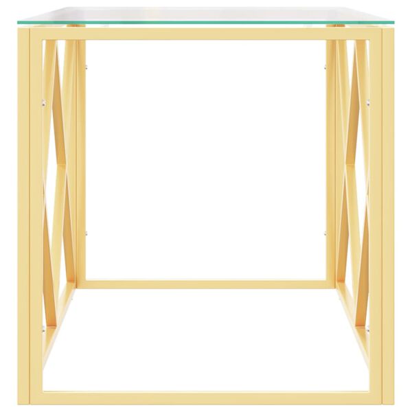 vidaXL Coffee Table 110x45x45 cm Stainless Steel and Glass