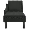 vidaXL Chaise Lounge with Pillow and Right Armrest Black Velvet