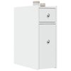 vidaXL Narrow Bathroom Cupboard with Wheels White Engineered Wood