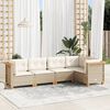 vidaXL 5 Piece Garden Sofa Set with Cushions Beige Poly Rattan