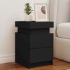 vidaXL Bedside Cabinets with LED Lights 2 pcs Black 35x39x55 cm