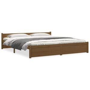 vidaXL Bed Frame without Mattress Honey Brown Solid Wood 180x200 cm
